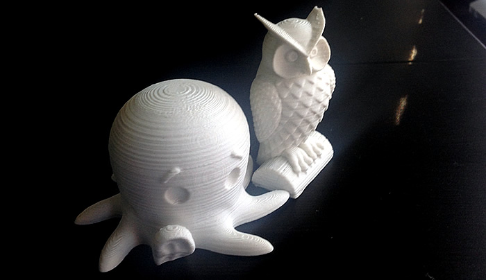 3d printed octopus and owl