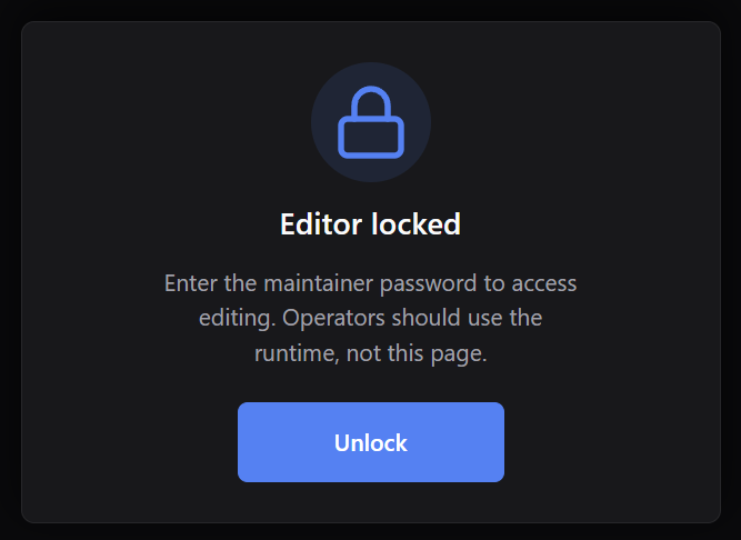 HMI Forge Editor Locked